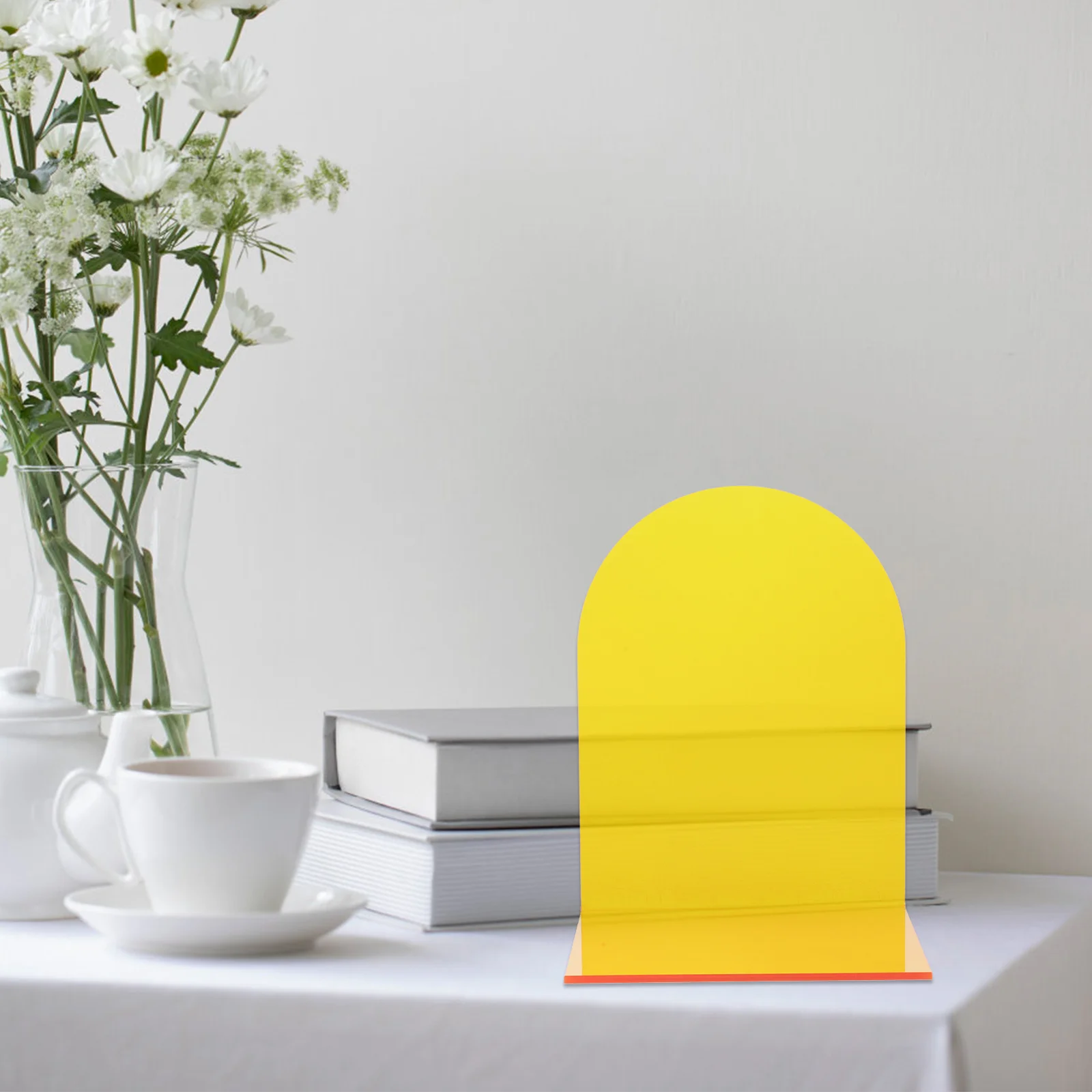 2 Pcs 데스크탑 파일 주최자 사무실 북엔드 선반용 빛나는 아크릴 스토퍼