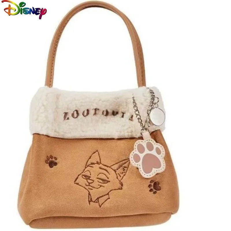 

Disney Fashion Luxury Cartoon Plush Splicing Crossbody Bag for Women, Cute Storage Phone, Casual Versatile Handbag