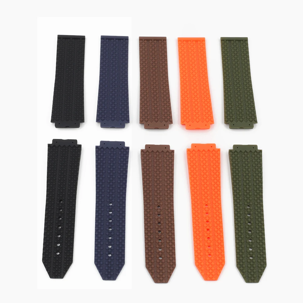 26X19mm Rubber Soft Silicone Watch Strap for HUBLOT BIG BANG Mens Wrist Watch Band Waterproof Convex Mouth Bracelet Accessories - Image 2