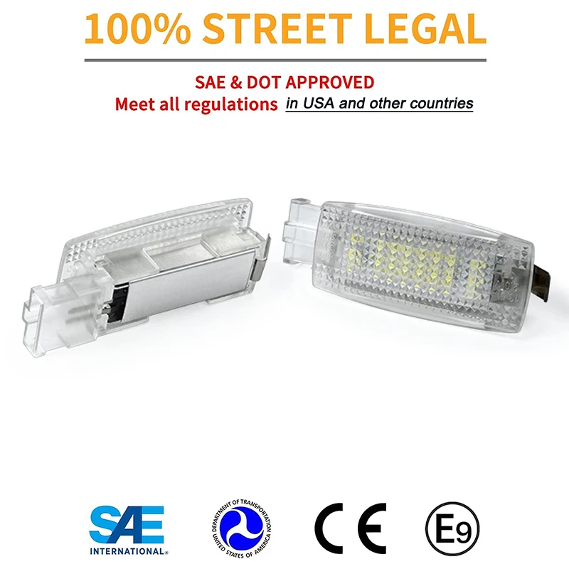 2Pcs For Skoda Fabia Superb Yeti Seat Leon LED Vantiy Mirror Lights Reading Lamps For VW Golf Passat Polo Sharan Car Accessories