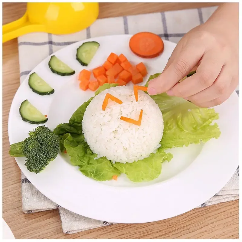 Sushi Mould Children's Bento Accessories Semi Round Rice Vegetable Roll Mould Non Stick Hollowed Spoon Out Kitchen Tools