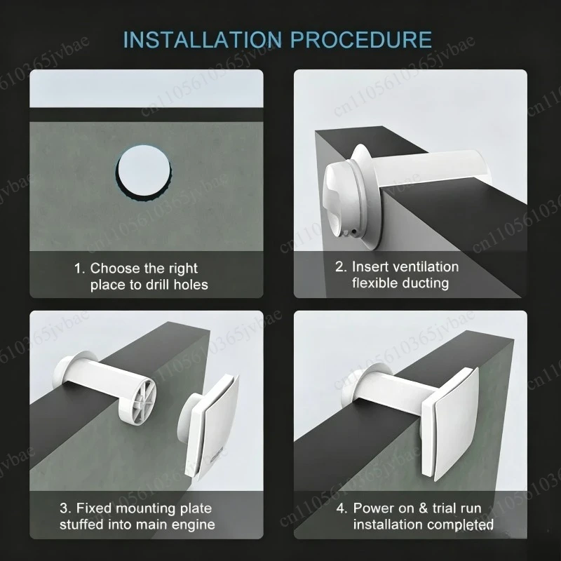 Wireless Control Fresh Air System, Heat Recovery Design, Home Ventilation