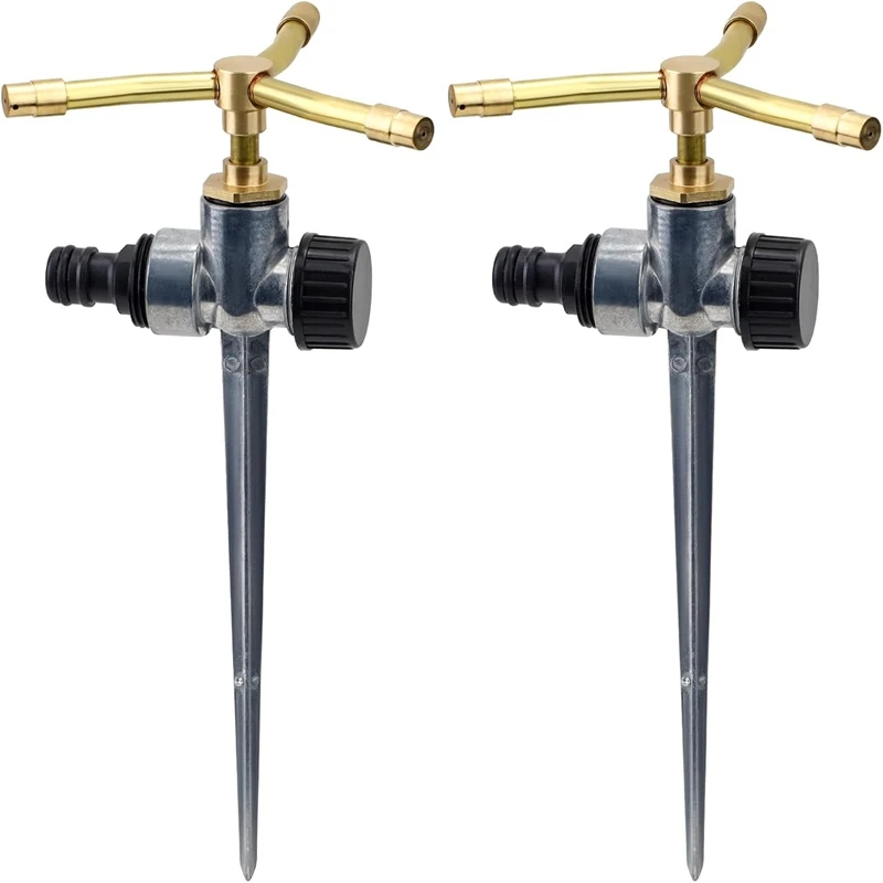 3-Arm Rotating Sprinklers, 360° Rotatable Brass Nozzle Garden Lawn Water Sprinkler for Yard Irrigation