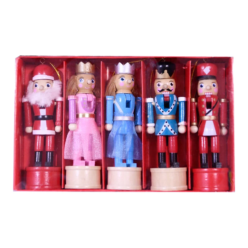 12cm Nutcracker Small Pendant Christmas Tabletop Ornaments Queen Santa Claus Christmas Tree Ornaments Children's Gift Toys Ht181