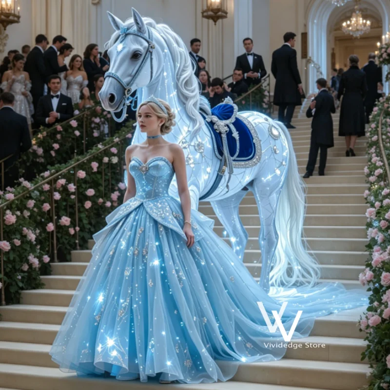 Blaue Viktorianische Prinzessinnen-Ballkleider 2026 mit Sweetheart-Ausschnitt, Vintage-Korsett, A-Linie, Funkelnde Pailletten, Abendkleid nach Maß