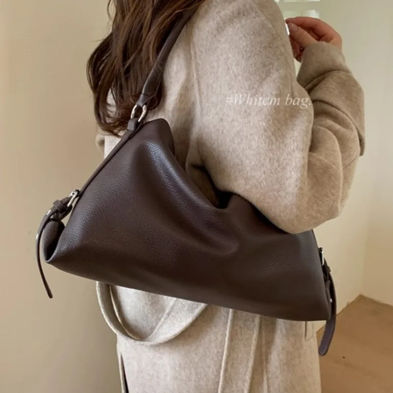 

JIAERDI Ретро однотонная простая большая сумка женская кожаная текстура большая вместительная сумка на плечо женские сумки кряк для поездок на работу под мышками