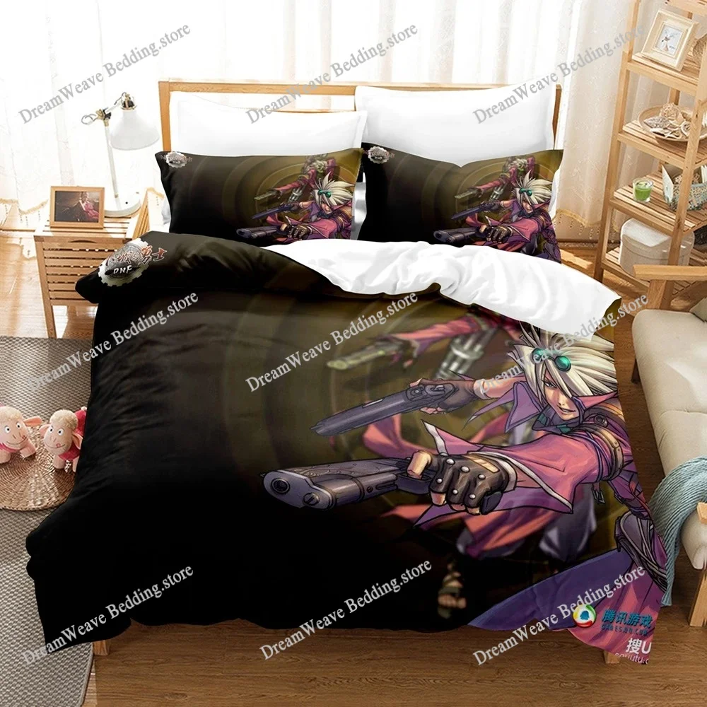 

Fashion 3d Print Game Dunge Fighter Female Magician Bedding Set Single Double King Bed Set Children's Bedroom Duvet Cover Set