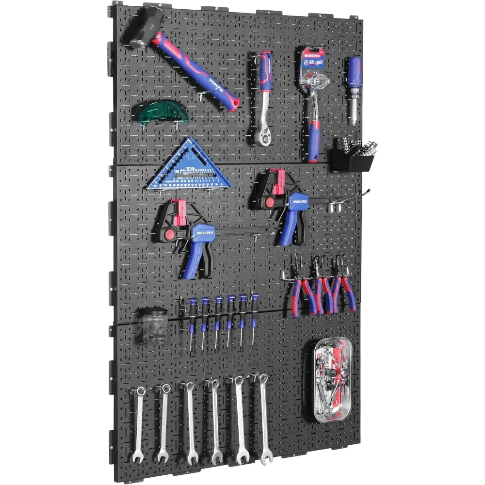 

Metal Pegboard 16”x 32” Steel Panel with Round Holes & Vertical Slots 3-Pack,for Wood Working Work Shop, Craft Room Organization