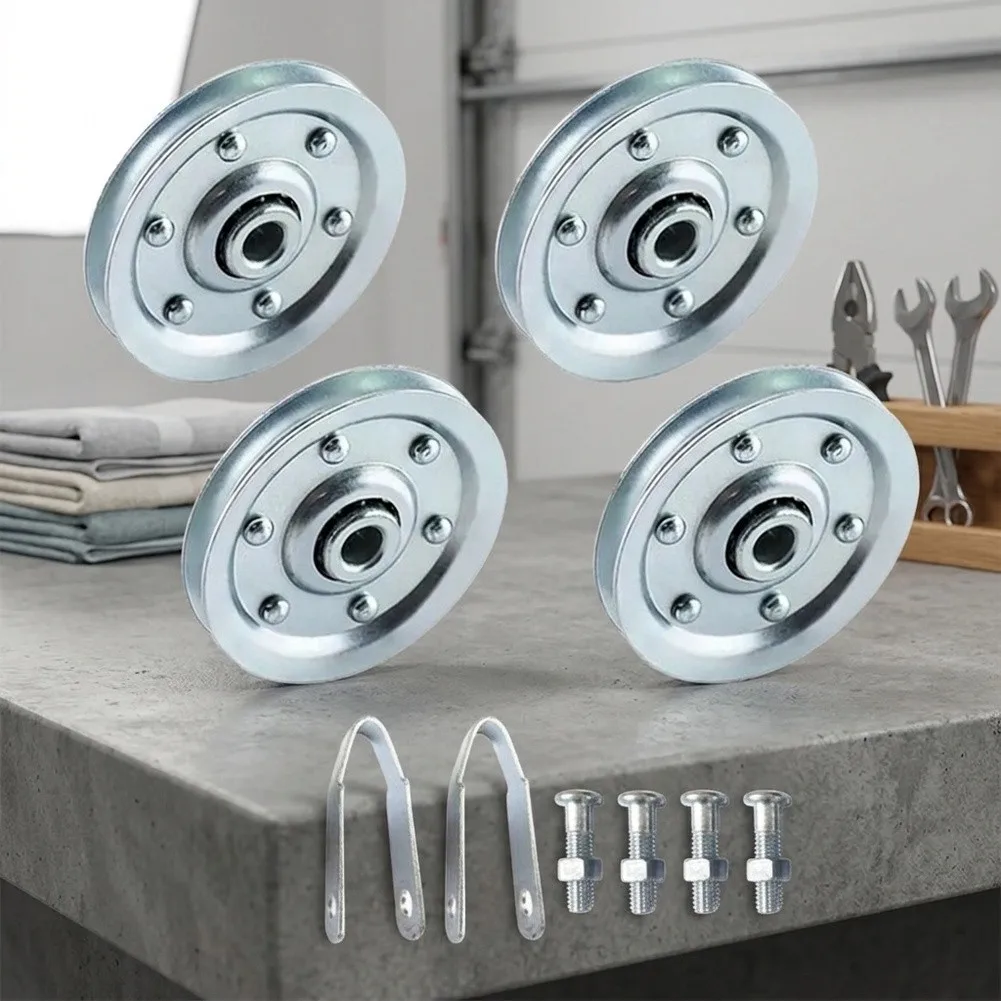 For Garage Door Replacement Sliver Garage Door Roller Easy Installation Garage Parts Galvanized Steel Construction