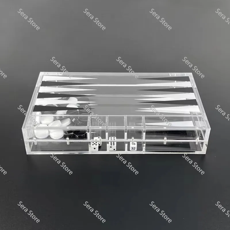 Light Luxury Acrylic Backgammon Magnetic Folding Chessboard Land Chess Board Game Storage Chess Box Educational Toys
