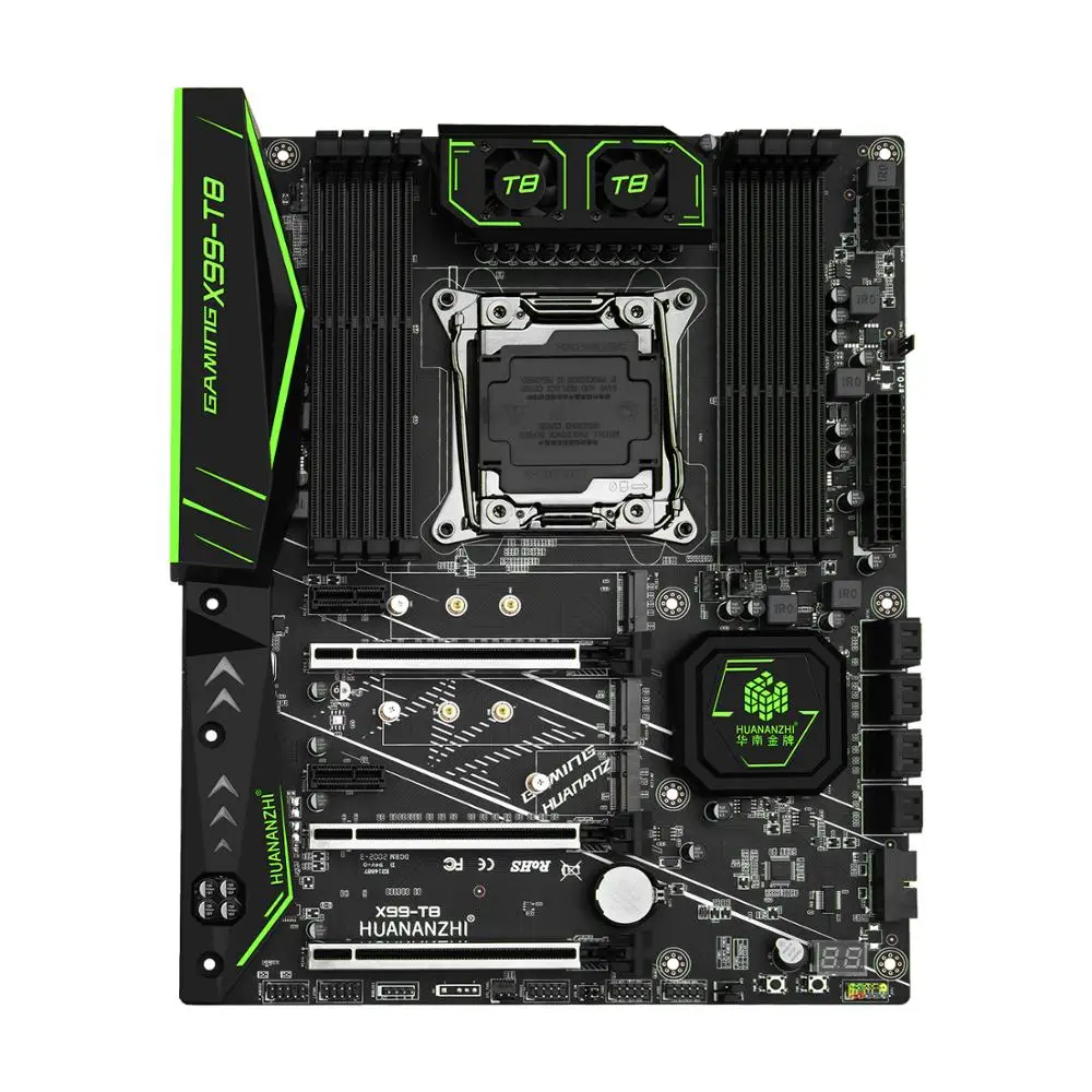 เมนบอร์ด X99-T8 Huanzhi LGA 2011-3 USB3.0 NVMe M.2 SSD รองรับ DDR3 REG ECC Memory และ Xeon E5 V3 V4โปรเซสเซอร์