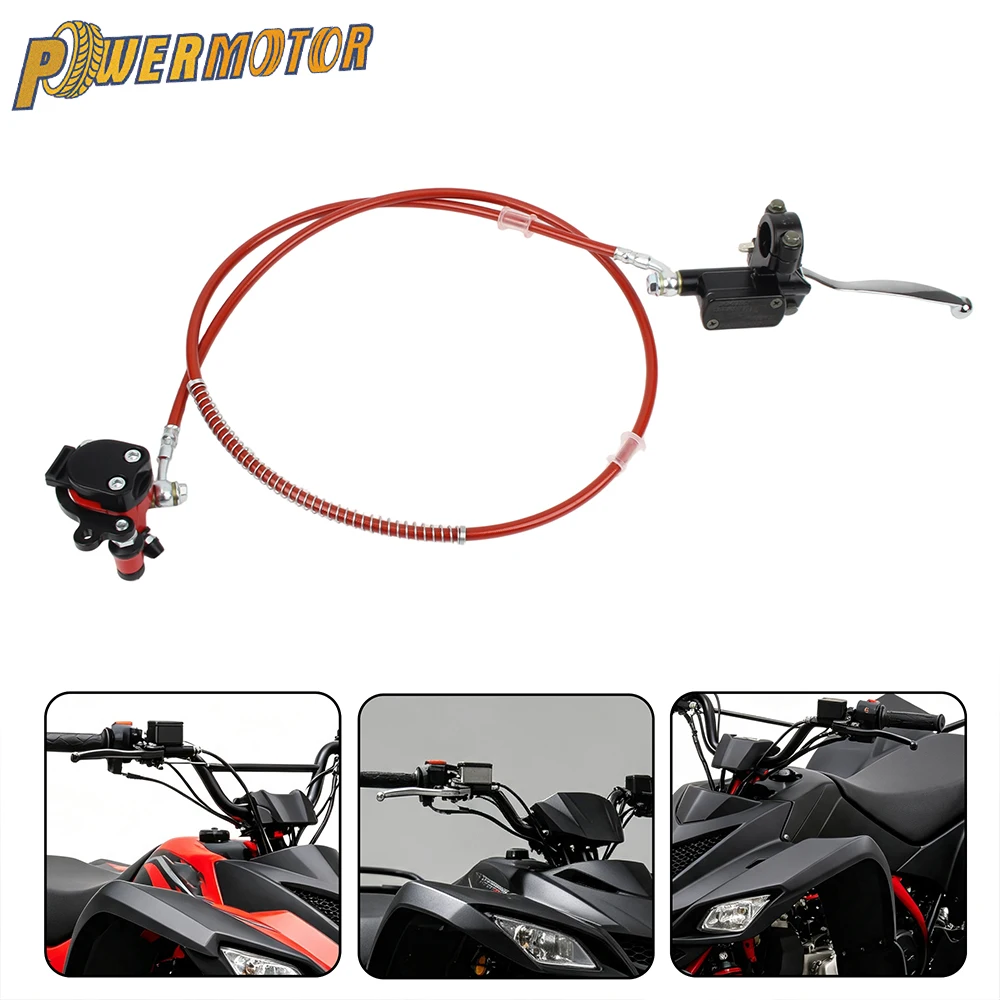 Motorcycle Hydraulic Brake Master Cylinder Caliper Assembly Brake Kit for 49cc Scooter Motorbike Mini Bike Universal Parts