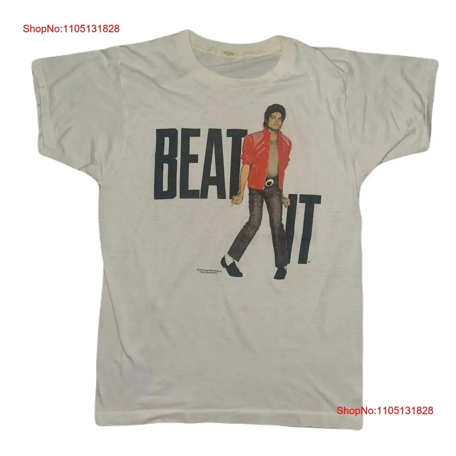 Редкая винтажная футболка с изображением Майкла Джексона 80-х годов 1984 Beat It Pop Tour, музыкальная футболка, размер, большая винтажная мытая, слегка дышащая, мягкая