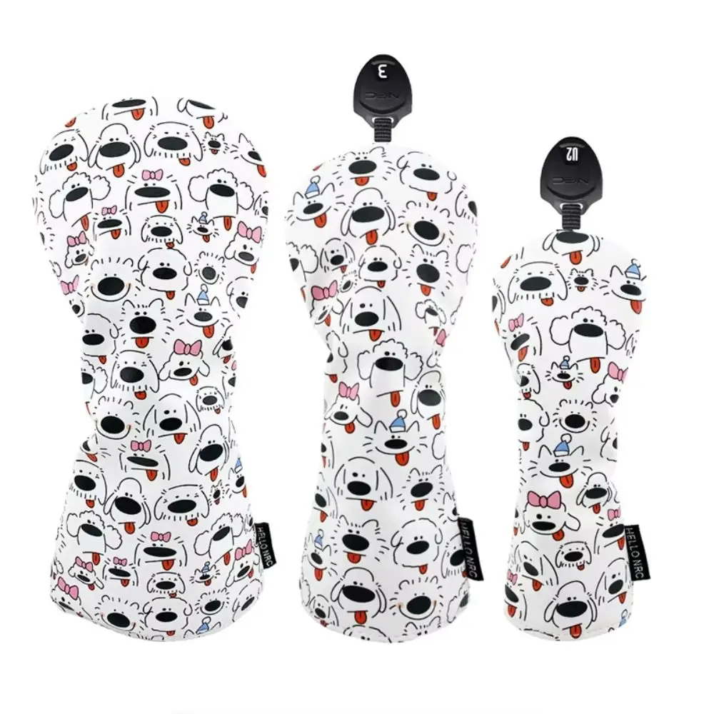 جرو نمط نادي الغولف غطاء رأس الكرتون المطبوعة مقاوم للماء جولف الخشب غطاء الرأس الحديد يغطي بولي Leather الجلود نادي الغولف حامي #4