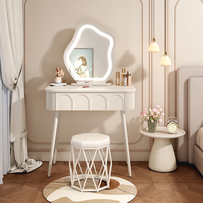 Cream wind dresser bedroom modern simple small apartment Internet celebrity makeup table bedside storage desk mirror integrated