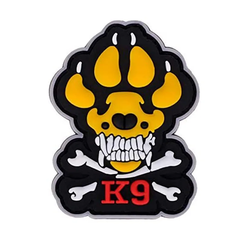 K9 Training Dog Paws Cloth Patch Crossed Leg Bones Morale Badge Military Dog Patch Armband Dog Badge Embroidery Clothing Patches