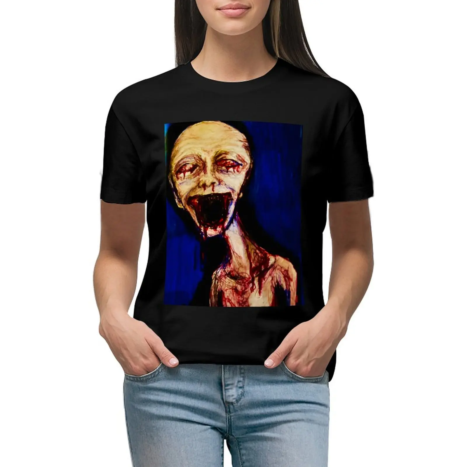 Pain T-shirt Aesthetic clothing Female clothing cute tops white t-shirts for Women