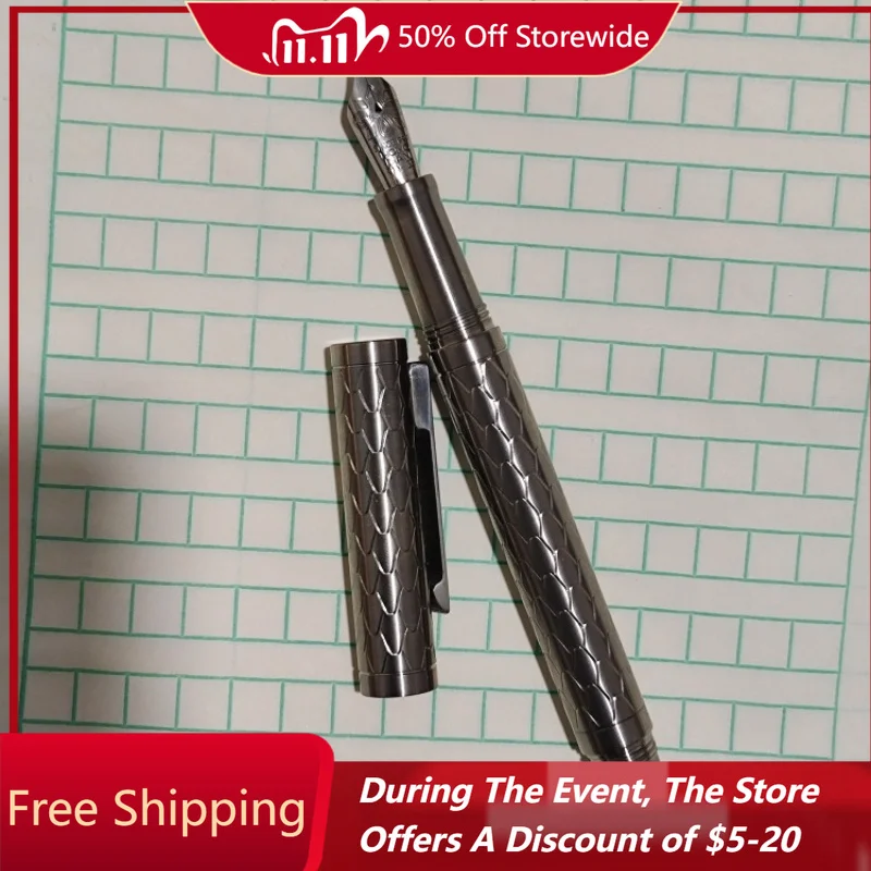 Minimum Discount for Titanium Alloy Ultra Light Fountain Pen BOCK Nib No.6 F0.5 Nib Ballpoint Pen Collectible Stationery Ink Pen
