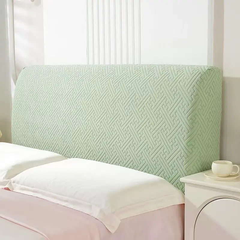1pc Jacquard Bed Headboard Cover Solid Color Elastic Bed Head Slipcover Leaves Printed All-inclusive Bed Backrest Cover Bedroom view 6