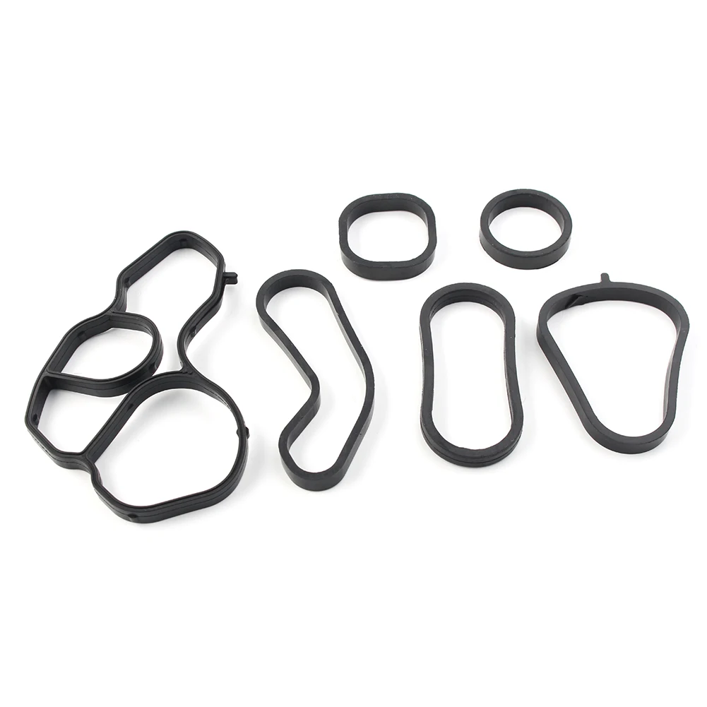 6Pcs Car Oil Cooler Engine Oil Filter Housing Gasket Kits For BMW MINI Cooper S N14 N18 R56 R56 R57 R58 R59 R60 R61 2007-2016