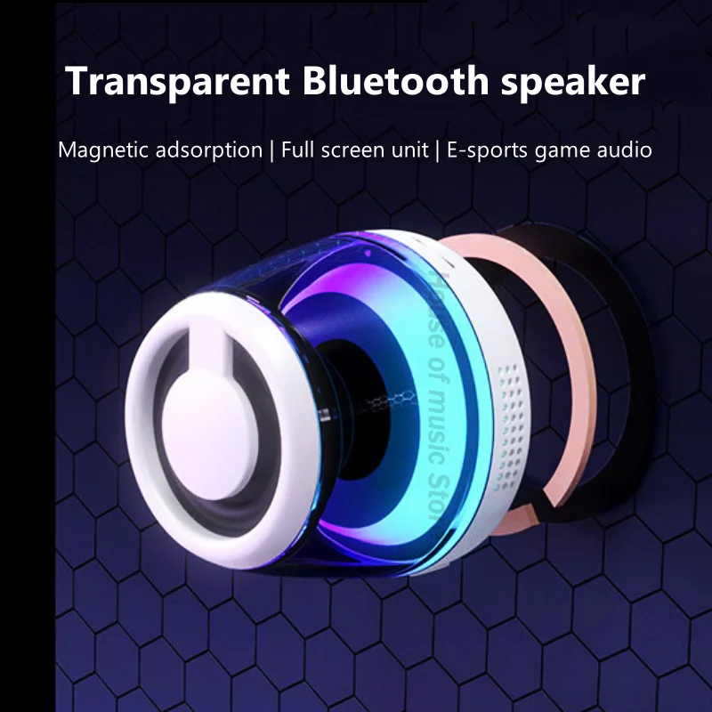 Mini Portable Magnetic Adsorption Speaker TWS Wireless Surround Sound Bluetooth Speaker of Mobile Phone Stand RGB Game Subwoofer