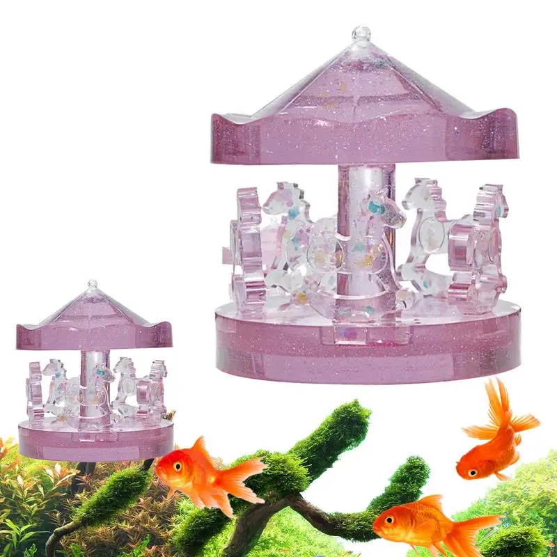 Decoraciones para acuario, decoración de carrusel para pecera, adorno, decoración en miniatura para acuario, accesorios de paisajismo para pecera