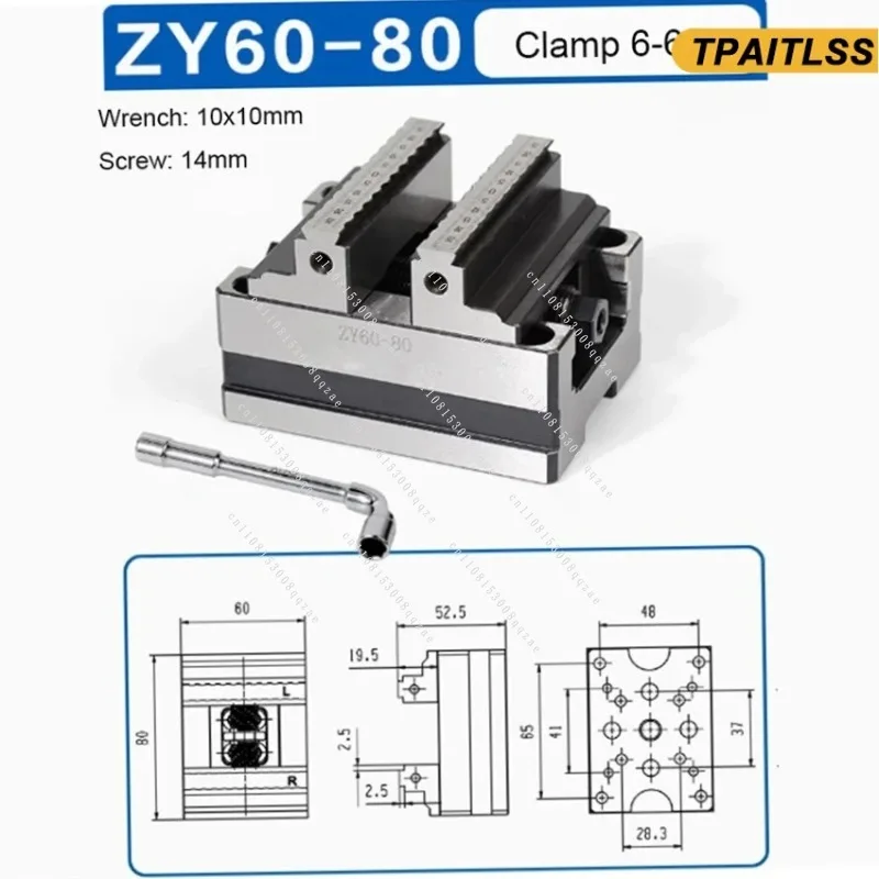 

ZY60-80 Turntable Fixture CNC Concentric Vise Self Centering CNC Pliers CNC Machining Center Concentric Flat Pliers Clamp 6-60mm
