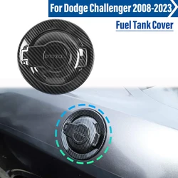 Fuel Tank Cover Trim Carbon fiber Decora Gas Door Cap ABS Accessories For Dodge Challenger 2008-2023