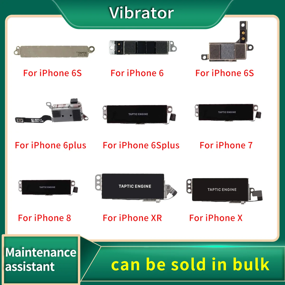 Vibrator Flex Cable For iPhone X XR XS Max 6 6S 7 8 Plus Taptic Engine  Vibration Motor Module Replacement parts