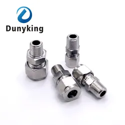 SS 304 Stainless Steel Double Ferrule Compression Connector 6mm 8mm 10mm 12mm Tube to 1/8