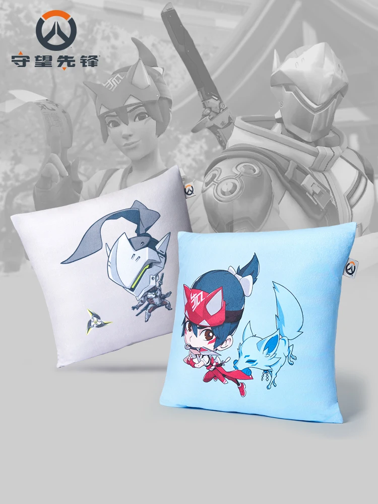

[Официальные] игровые подушки Overwatch, милые туманные подушки Son Genji, домашний декор для комнаты, украшения для дивана, подушка для спинки, 45x45, подарки для косплея