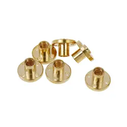 T8 Lead Screw Nut Flange Brass Nut Pitch 1mm/2mm Lead1/2/4/8/10/12mm/14 mm Trapezoidal Lead Screw Nut For CNC 3D Printer Parts