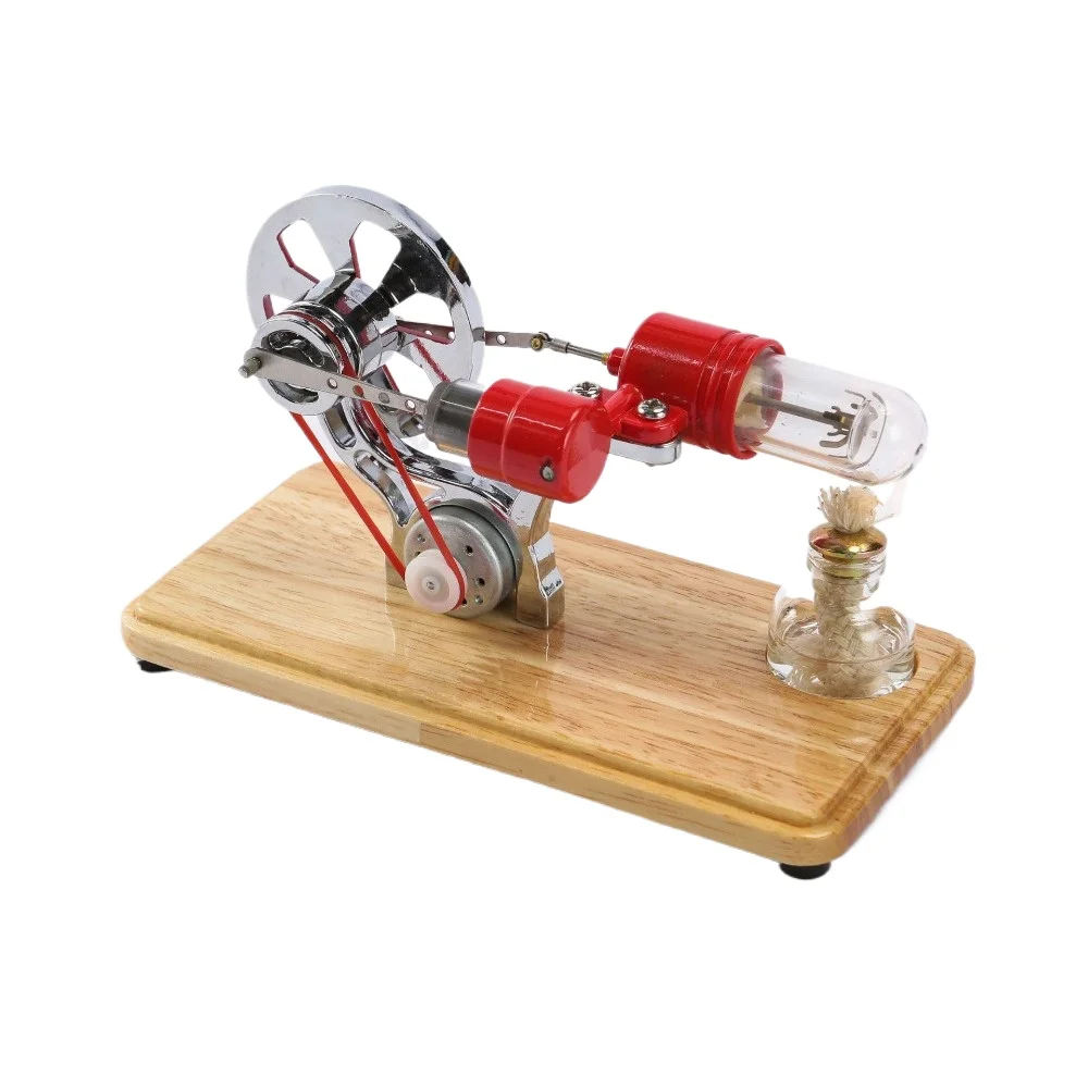 Four color Stirling Generator Single Cylinder Engine Science Experimental Model Teaching Aid Toy Metal Engine Model Ornament