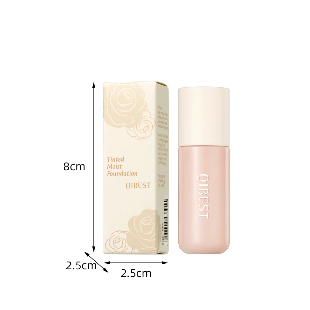 QIBEST fond de teint liquide haute couverture imperméable visage correcteur crème de Base durable contrôle de l'huile maquillage professionnel pour les femmes