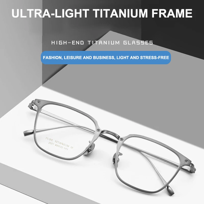 Business Casual Pure Titanium Men's Glasses Frame Ultra-Light Tide With Spectacle Temperament Male Minimalist Style 2025 New