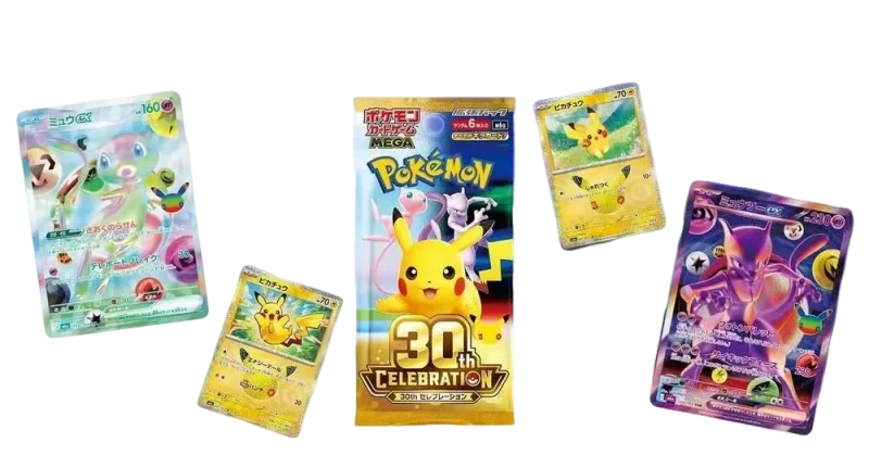 100% Original Pokémon-Karte 30. Jubiläums-Ergänzungspack TCG Japanische M6a Booster-Box Feierliche Futuristische Geschenkbox – Detail 2