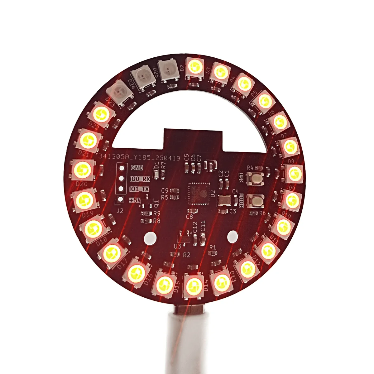 WLED ESP32-C3 Development Board Circular Colorful Light WS2812B Circular Atmosphere Light Case Esports Colorful Light