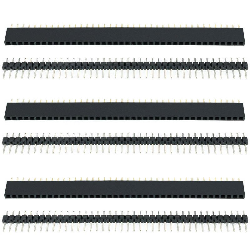 20 Pcs 10 Pairs 40 Pin 1x40 Single Row Male And Female 2.54 Breakable Pin Header PCB JST Connector Strip For Arduino DIY Kit