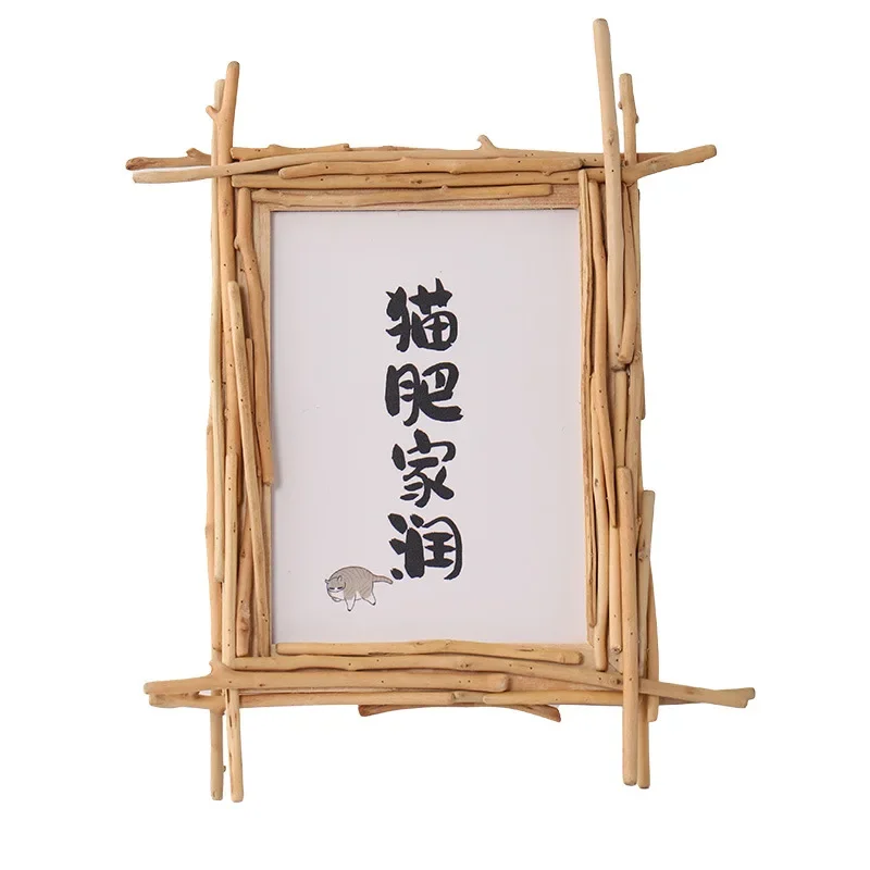 

Simple photo frame, personalized word solid wood ornament, 7-inch picture frame for bedroom entrance decorative photo props