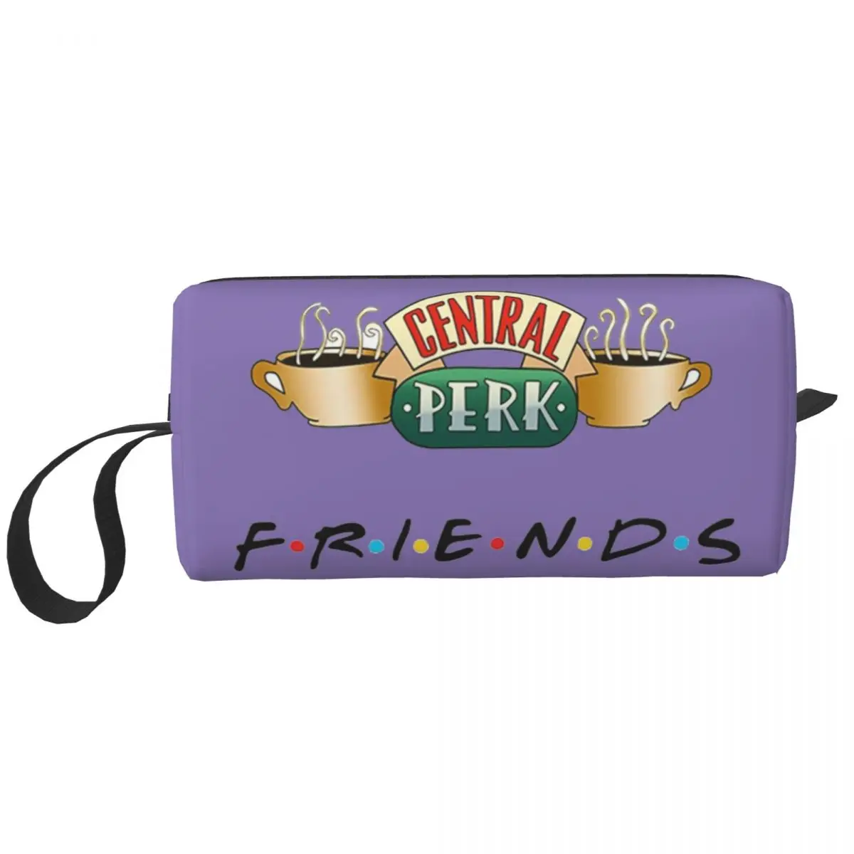 Kawaii Funny Friends TV Show Travel Toiletry Bag for Women Central Perk Cafe Comic Makeup Cosmetic Bag Beauty Storage Dopp Kit