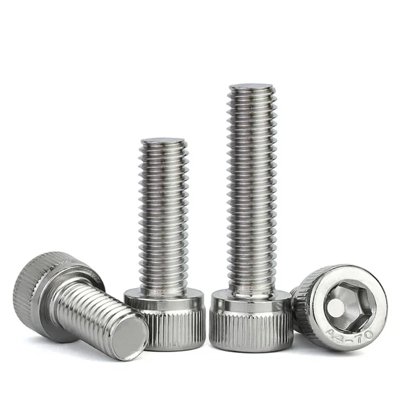 1~100pcs Hexagonal Screw Cup Head Full Tooth Cylindrical Head 304 Stainless Steel Screw M8m10 Bolt Flat Head Screw