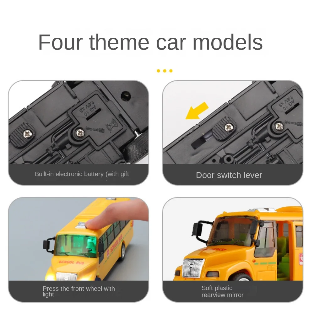 Tbest Modèle De Bus Transit 1:50 - Alliage, Lumière, Musique, Porte Ouvrante - Jouet Réaliste Et Durable Pour Enfants Et Collectionneurs