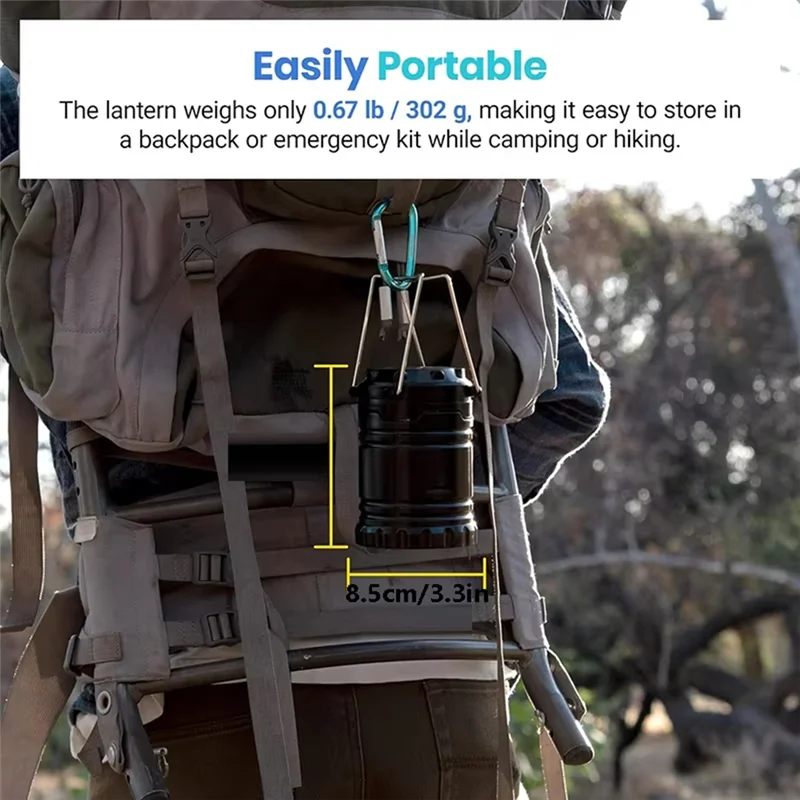 B72A Solar Lantern Camping Battery Operated Lights Essentials Led Flashlight Power Outages Emergency Supplies Survival Kit