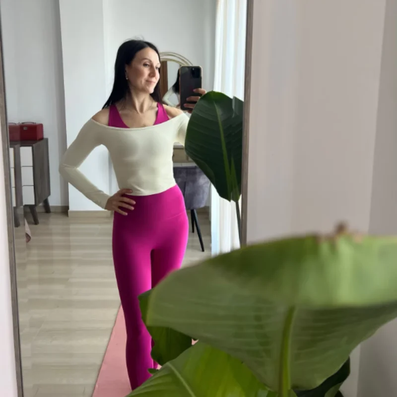 Sexy Off Shoulder Long Sleeve Workout Top Nude Feel Quick Dry Stretch Slim Sport T Shirt for Ladies Yoga Fitness