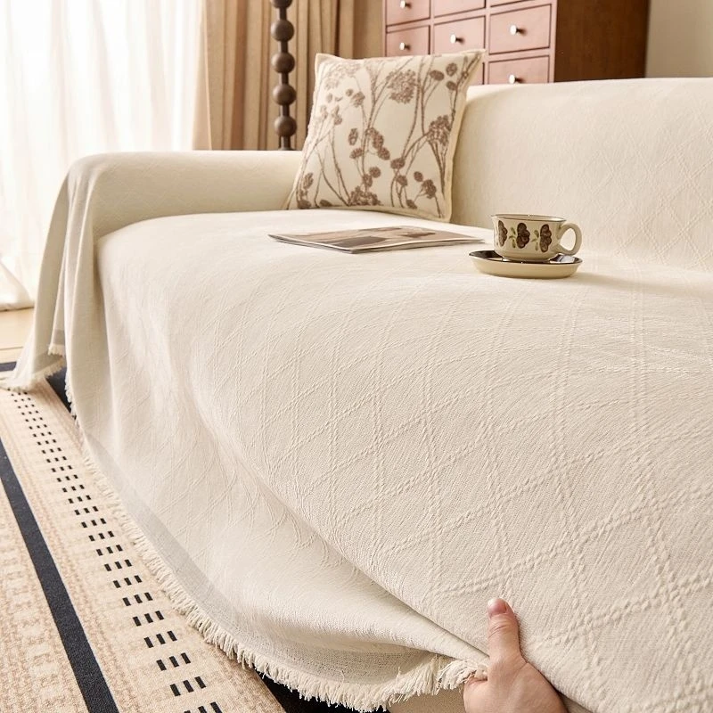 Nordic Cream Style Sofa Cover, Minimalist Modern Full Wrap Sofa Throw, All-in-one Universal Sofa Slipcover, Four Seasons Availab