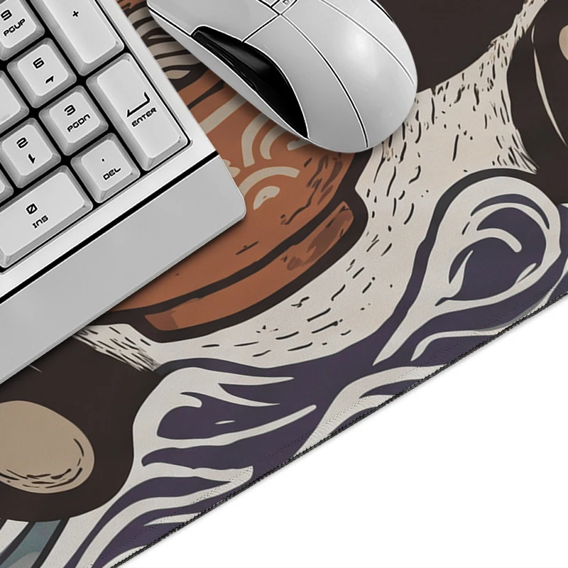 Mouse Pad Ukiyo-e Ramen Panda Gamer printon demand Custom New Large Mousepad XXL Playmat Desk Mats Soft Gaming laptop Table Mat