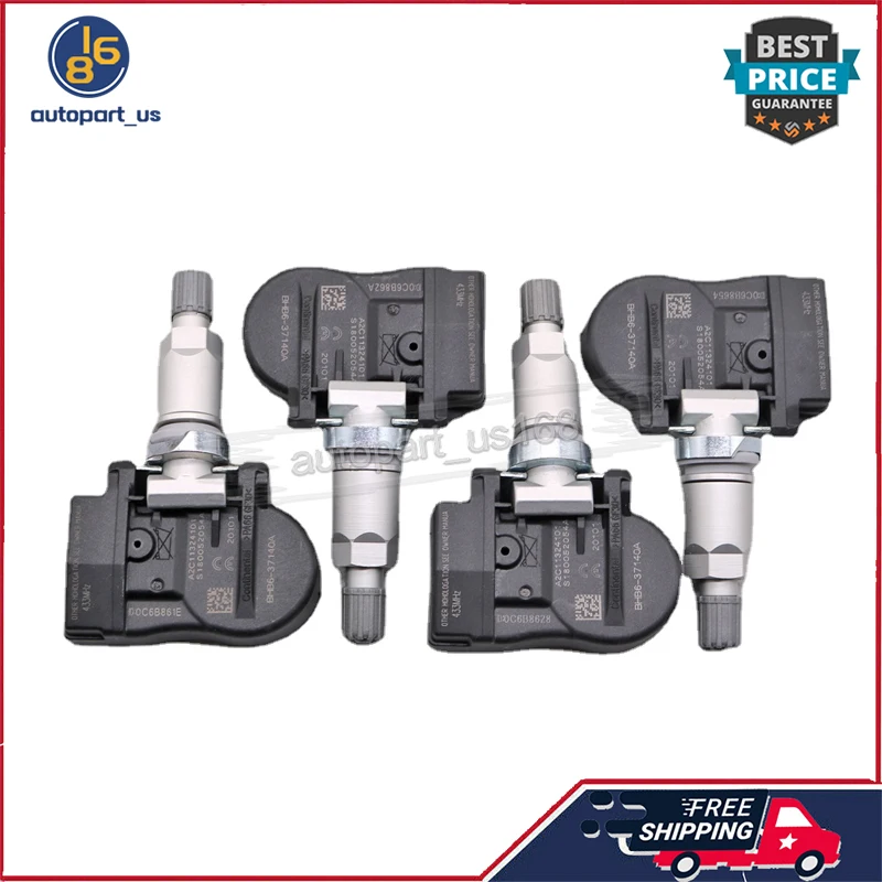 4PCS BHB637140A For Mazda 2 2 (DE) 3 5 (CW) 6 CX-5 (GH) CX-9 (TB1) TPMS Tire Pressure Monitoring System Sensor 433MHZ GS1D37140