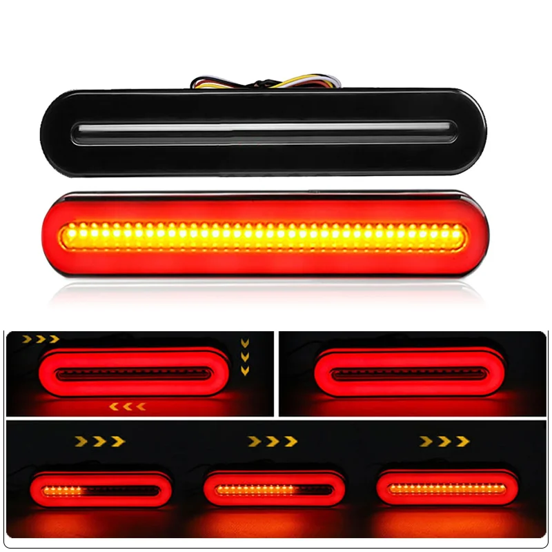 12V 24V 58 LED 100 LED Tail Light Amber Flowing Turn Signal Stop Brake Light Lamp for Trailer Truck ATV