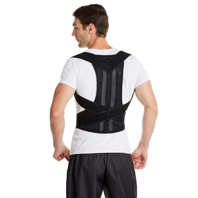 Female Male Posture Corrector Adjustable Magnetic Back Support Nylon Elastic Shoulder Back Brace Corset Back Belt