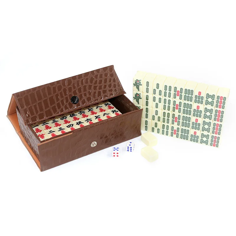 

Premium White Carved Mini Mahjong Set Compact Tile Mahjong Game Traditional Chinese Board Game for Family Party Indoor Leisure